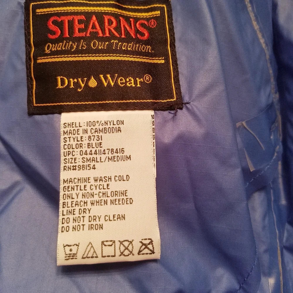 Stearns nylon rain waterproof jacket Size S/M - Picture 5 of 6